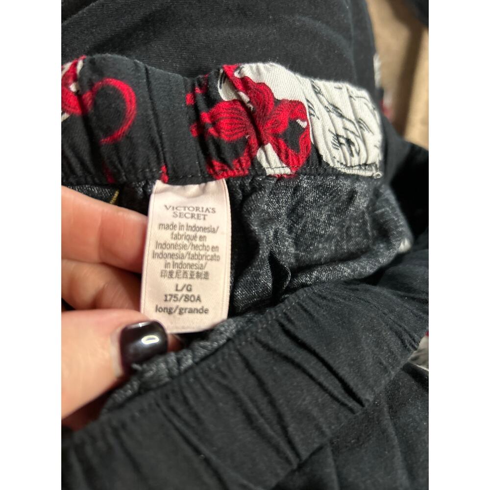 Vs Black Swan Print Pjs Set L Button Top & Pants … - image 6